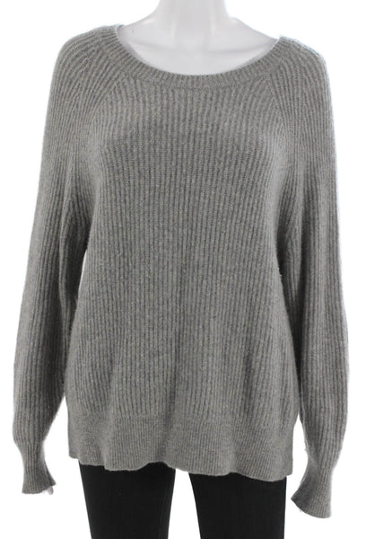 J Crew Womens Cashmere Crewneck Pullover Sweater Gray Size M