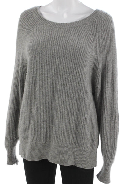 J Crew Womens Cashmere Crewneck Pullover Sweater Gray Size M