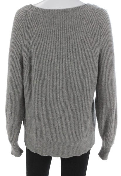 J Crew Womens Cashmere Crewneck Pullover Sweater Gray Size M