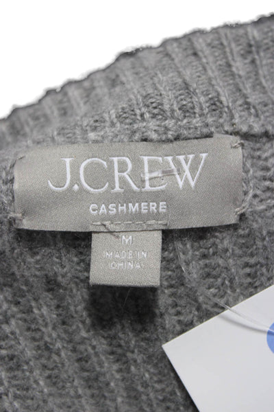 J Crew Womens Cashmere Crewneck Pullover Sweater Gray Size M