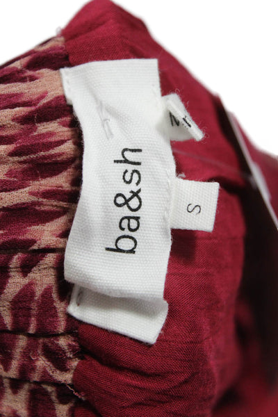 Ba&Sh Womens Maxi Skirt Red Animal Print Viscose Pull On Size S