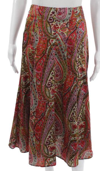Zara Women Maxi Skirt Multicolor Paisley Polyester Blend Size S