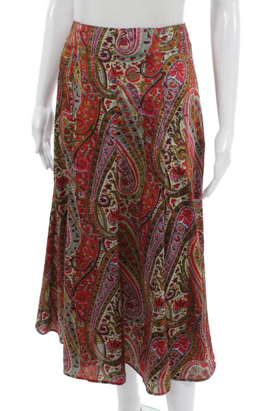 Zara Women Maxi Skirt Multicolor Paisley Polyester Blend Size S