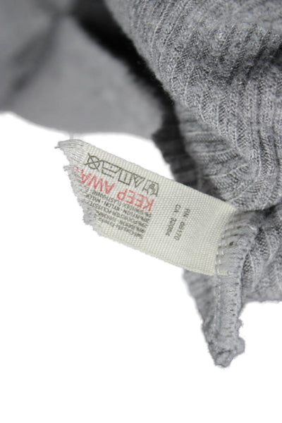 Intimately Free People Womens Gray Mock Neck Long Sleeve Rayon Tee Size L