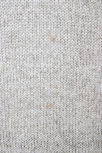J Crew Women Beige Pullover Sweater Crew Neck 3/4 Sleeve Size M