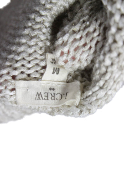 J Crew Women Beige Pullover Sweater Crew Neck 3/4 Sleeve Size M