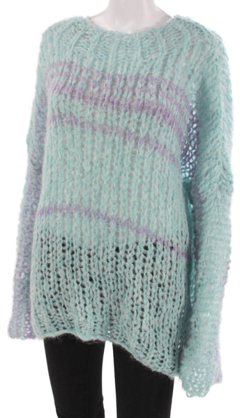 Free People Womens Pullover Multicolor Striped Nylon Long Sleeve Fall Size M