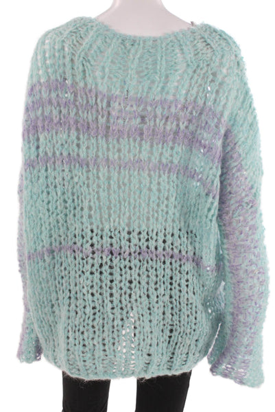 Free People Womens Pullover Multicolor Striped Nylon Long Sleeve Fall Size M