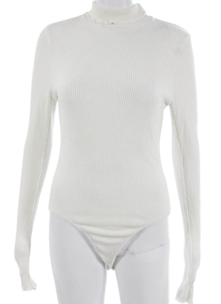 Intimately Free People Women Striped High Neck Long Sleeve Bodysuit Size L