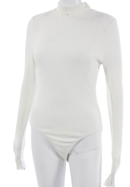 Intimately Free People Women Striped High Neck Long Sleeve Bodysuit Size L