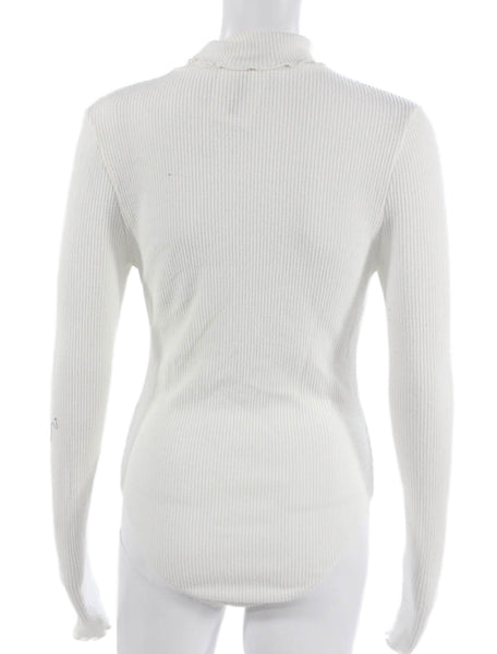 Intimately Free People Women Striped High Neck Long Sleeve Bodysuit Size L