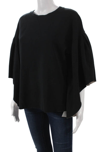 Ted Baker London Womens Pullover Black Crew Neck 3/4 Sleeve Size 2