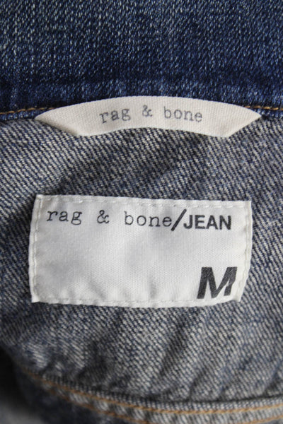 Rag & Bone Jean Womens Sleeveless Cotton Jacket Blue Button Size M