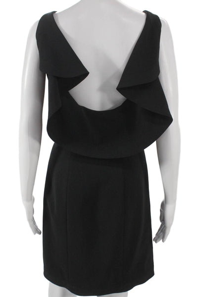 Rachel Roy Women Sheath Dress Black V-Neck Sleeveless Knee Length Size 8