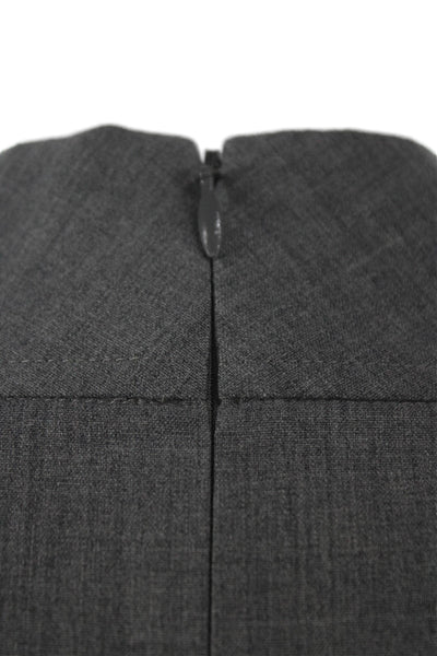 Lafayette 148 NY Womens Sheath Dress Gray Wool Mock Neck Size 4