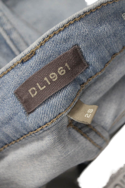 DL1961 Women Straight Jeans Blue High Rise Cotton Blend Size 28