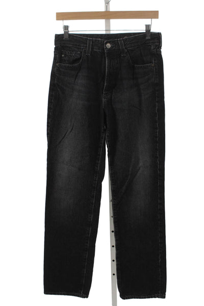 AG Adriano Goldschmied Women Straight Jeans Black Cotton High Rise Size 27
