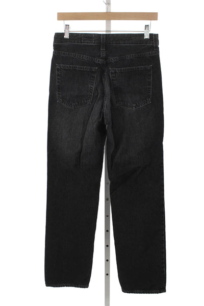 AG Adriano Goldschmied Women Straight Jeans Black Cotton High Rise Size 27