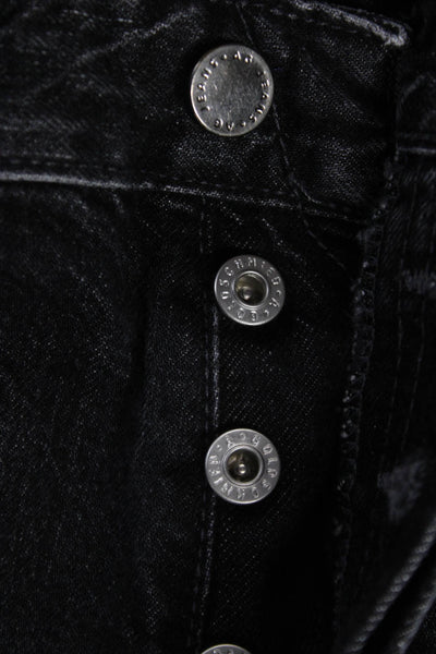 AG Adriano Goldschmied Women Straight Jeans Black Cotton High Rise Size 27