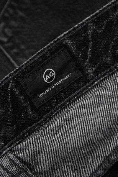 AG Adriano Goldschmied Women Straight Jeans Black Cotton High Rise Size 27