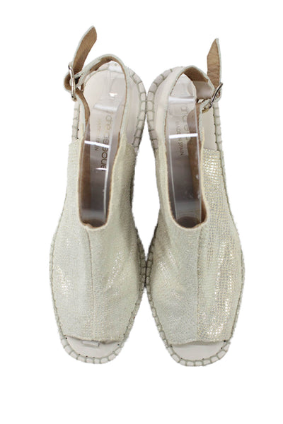 Andre Assous Womens Slingbacks Espadrille Wedge Sandals White Size 41 11