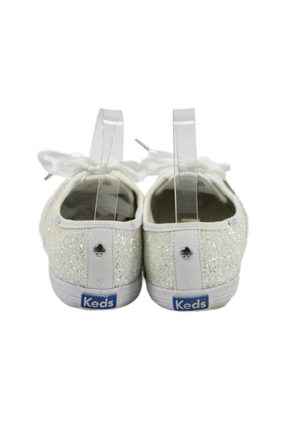 Keds x Kate Spade Womens Sequined Low Top Sneakers White Size 7.5
