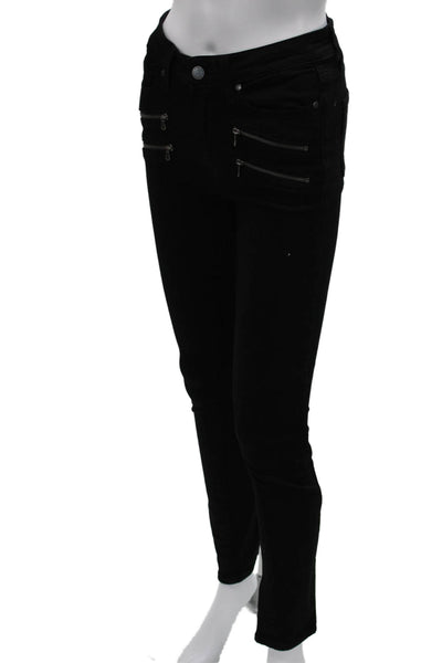 Paige Womens Skinny Jeans Black High Rise Rayon Inseam 29 Size 26