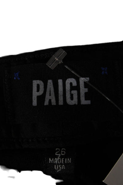 Paige Womens Skinny Jeans Black High Rise Rayon Inseam 29 Size 26