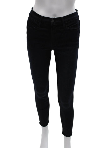 Frame Denim Womens Skinny Jeans Blue Low Rise Cotton Blend Button Size 26
