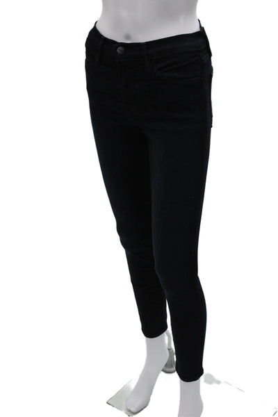 Frame Denim Womens Skinny Jeans Blue Low Rise Cotton Blend Button Size 26