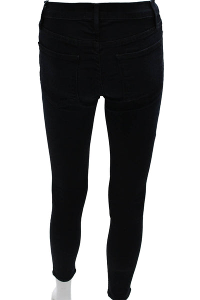 Frame Denim Womens Skinny Jeans Blue Low Rise Cotton Blend Button Size 26