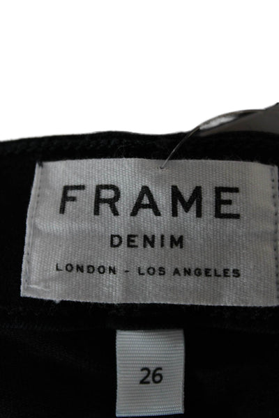Frame Denim Womens Skinny Jeans Blue Low Rise Cotton Blend Button Size 26