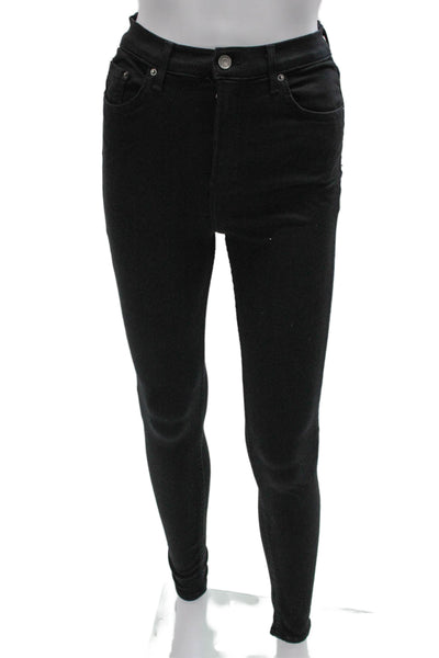 Grlfrnd Women Skinny Jeans Black Mid Rise Button Inseam 28 Size 27