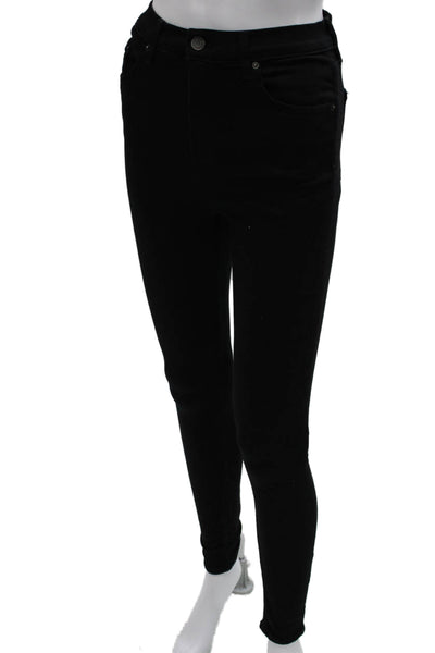 Grlfrnd Women Skinny Jeans Black Mid Rise Button Inseam 28 Size 27