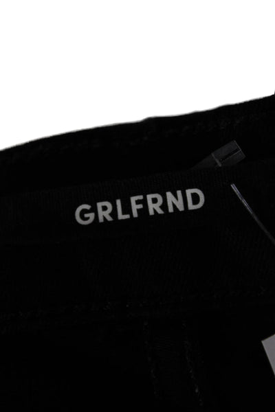 Grlfrnd Women Skinny Jeans Black Mid Rise Button Inseam 28 Size 27