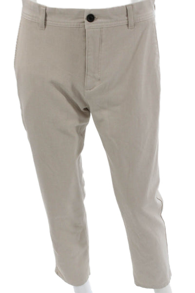 Zara Mens Chino Pants Beige Polyester Button Size 32