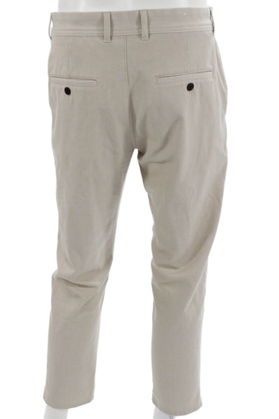 Zara Mens Chino Pants Beige Polyester Button Size 32