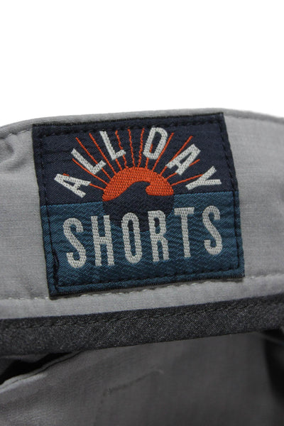 Faherty Mens Chino Shorts Gray Button Polyester Size 28