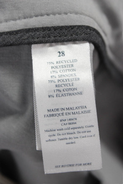 Faherty Mens Chino Shorts Gray Button Polyester Size 28