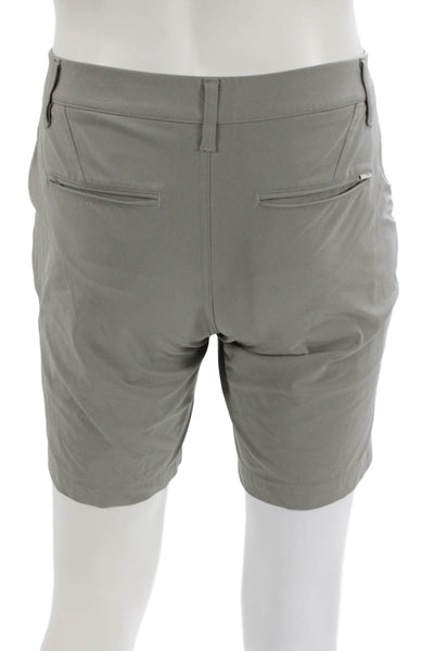 Vuori Mens Athletic Shorts Gray Polyester Zip Solid Spring Size 28