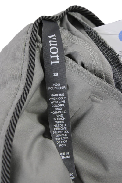 Vuori Mens Athletic Shorts Gray Polyester Zip Solid Spring Size 28