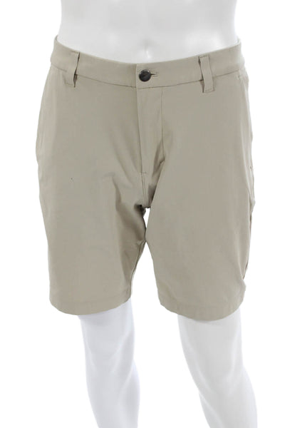 Lululemon Mens Athletic Shorts Beige Polyester Blend Zip Size S