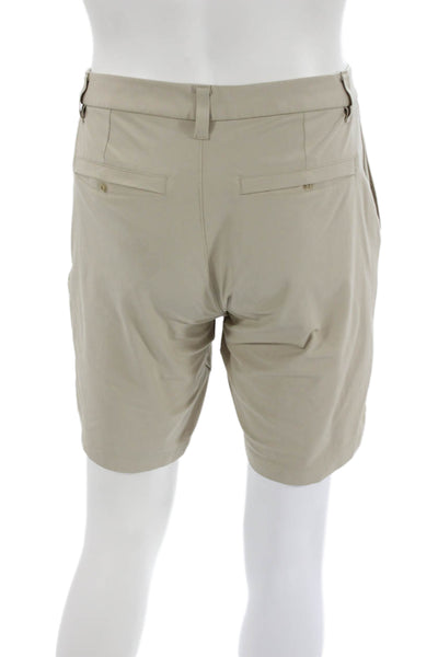 Lululemon Mens Athletic Shorts Beige Polyester Blend Zip Size S