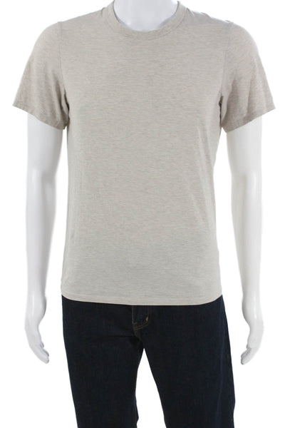 Lululemon Mens Basic Gray Polyester Blend Crew Neck T-Shirt Size S