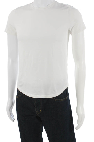 Lululemon Mens Basic T-Shirt White Crew Short Sleeve Cotton Blend Size S