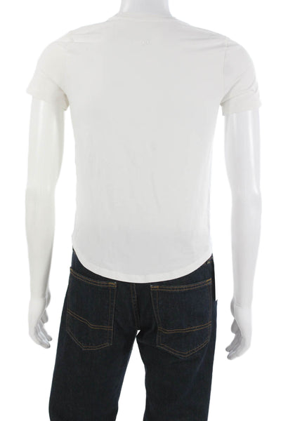 Lululemon Mens Basic T-Shirt White Crew Short Sleeve Cotton Blend Size S