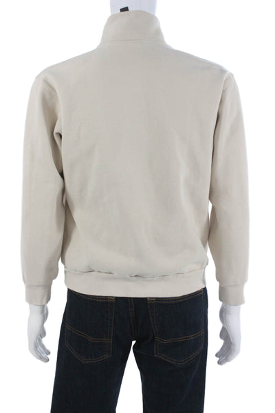 Lululemon Mens Beige Pullover Sweatshirt Mock Neck Zip Size S