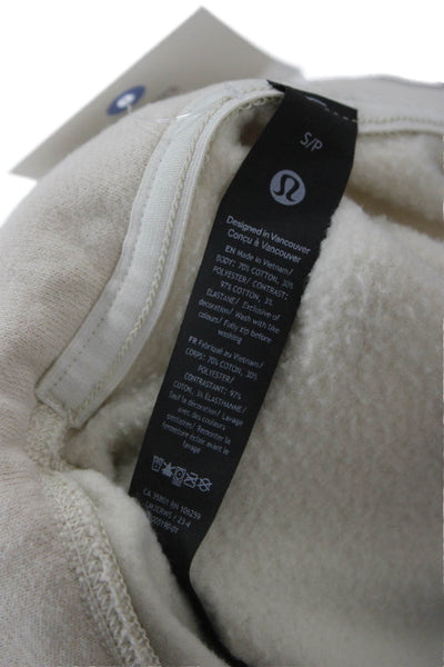 Lululemon Mens Beige Pullover Sweatshirt Mock Neck Zip Size S