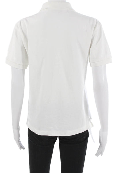 Play Comme Des Garcons Unisex White Cotton Collared Polo Short Sleeve Size M
