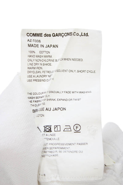 Play Comme Des Garcons Unisex White Cotton Collared Polo Short Sleeve Size M